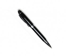 Ручка подарочная DV  корпус черный с серебристой отделкой в футляре